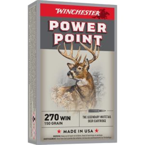 Winchester Power Point 270 Winchester Ammo 150 Grain Jacketed Soft Point 200rounds - Fast Ship