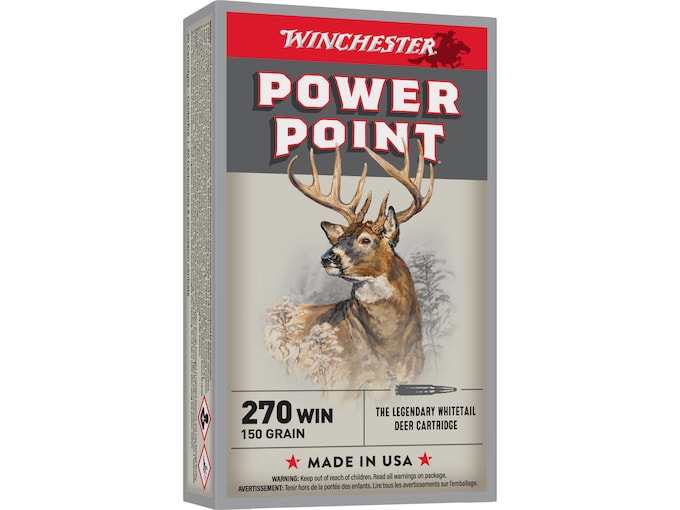 Winchester Power Point 270 Winchester Ammo 150 Grain Jacketed Soft Point 200rounds - Fast Ship