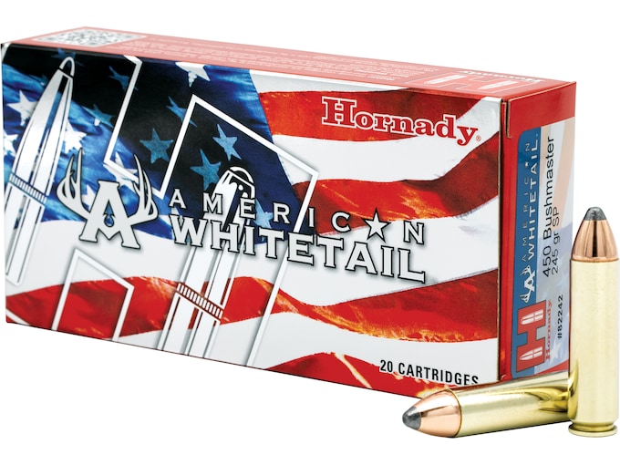Order Hornady American Whitetail 450 Bushmaster Ammo 245 Grain Hornady Interlock Jacketed Soft Point 500round Online