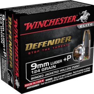 In Stock: Winchester Defender 9mm Luger +P Ammo 124 Grain Winchester PDX1 Bonded Jacketed Hollow Point 200 rounds