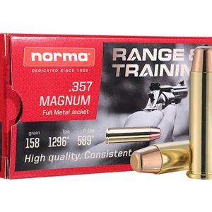 Get Norma Range & Training 357 Magnum Ammo 158 Grain Full Metal Jacket 500 rounds Online