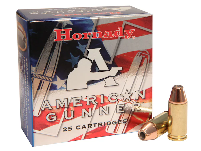 Authentic Hornady American Gunner 9mm Luger +P Ammo 124 Grain Hornady XTP Jacketed Hollow Point 500 rounds
